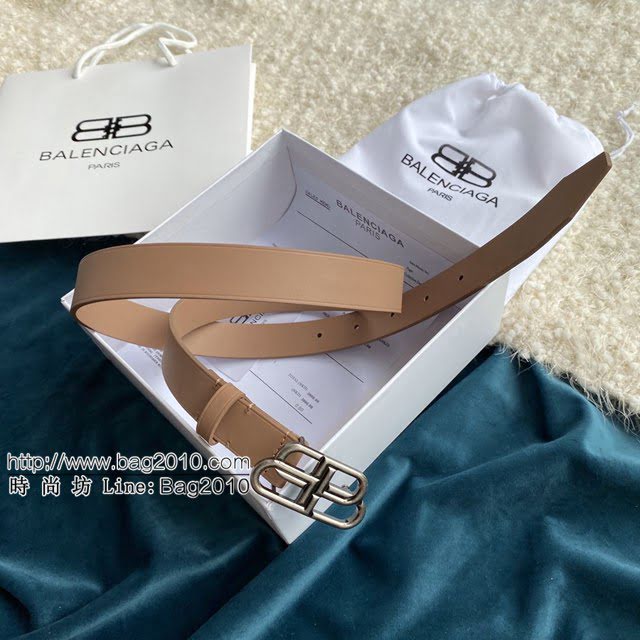 Balenciaga女士皮帶 巴黎世家BB經典logo扣腰帶 巴黎世家小牛皮皮帶  jjp1136